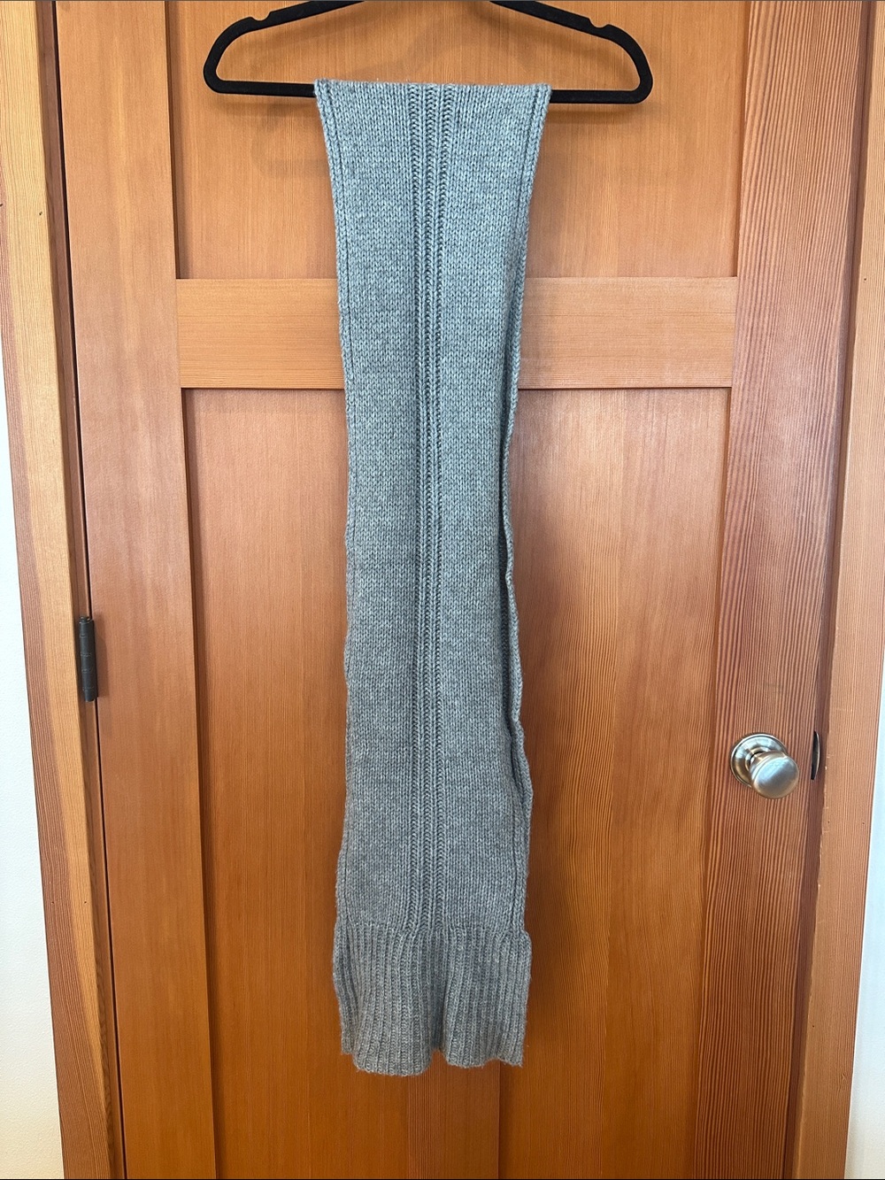 Wool and Cashmere Blend Grey Scarf